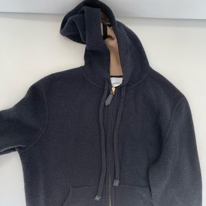 NWT Burberry Cashmere Black Zip Up Sweater Size XS